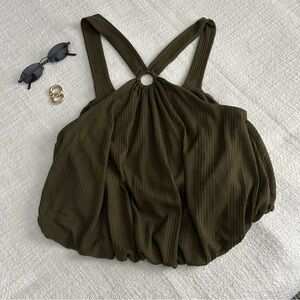 SOLD free people | green halter top | size xs